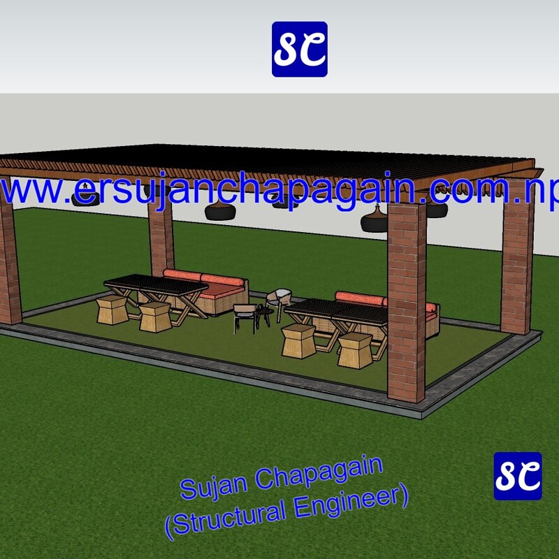 Steel and concrete outdoor shed/gazebo design 1