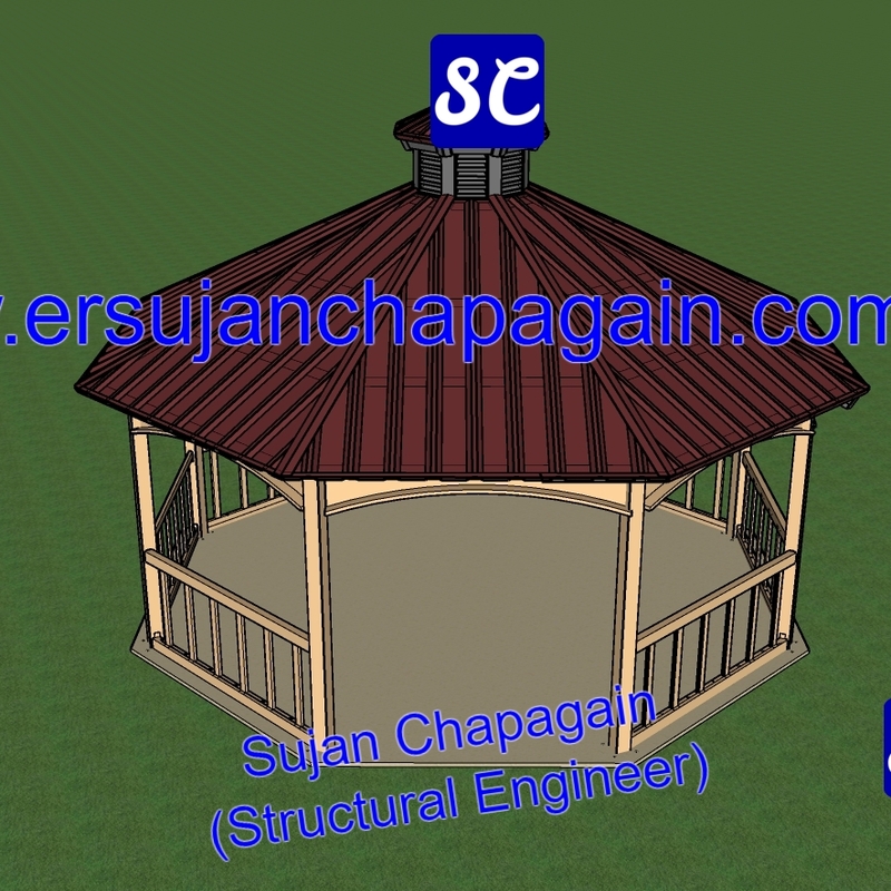 Circular steel gazebo design